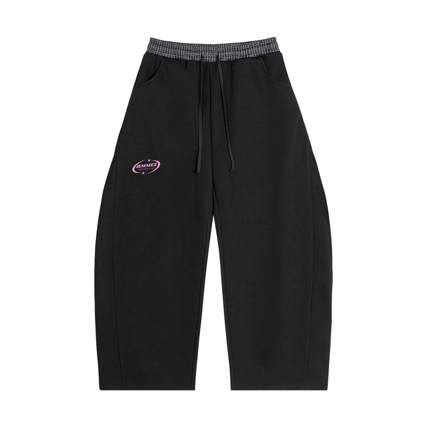 Plaid Waistband Barrel Sweatpants