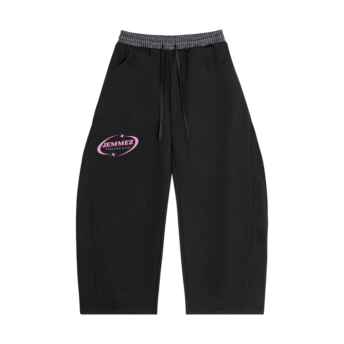 Plaid Waistband Barrel Sweatpants