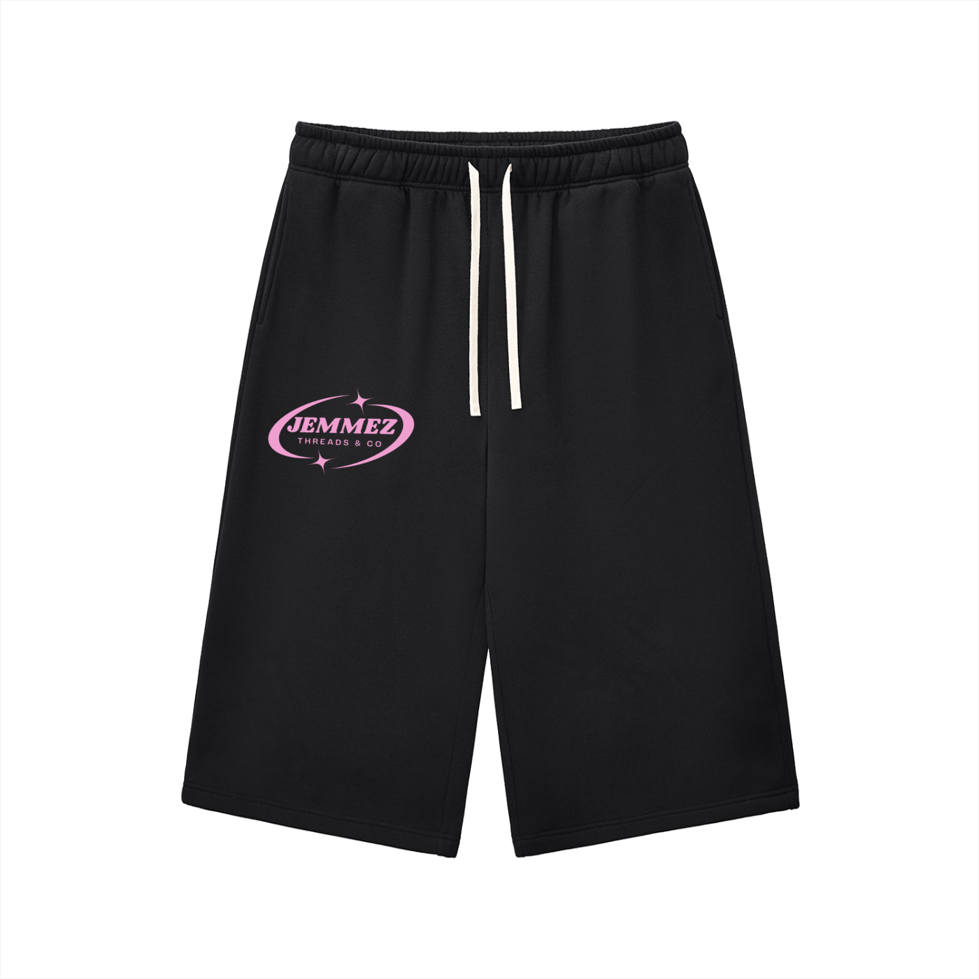Relaxed Drawstring Three-quarter Shorts